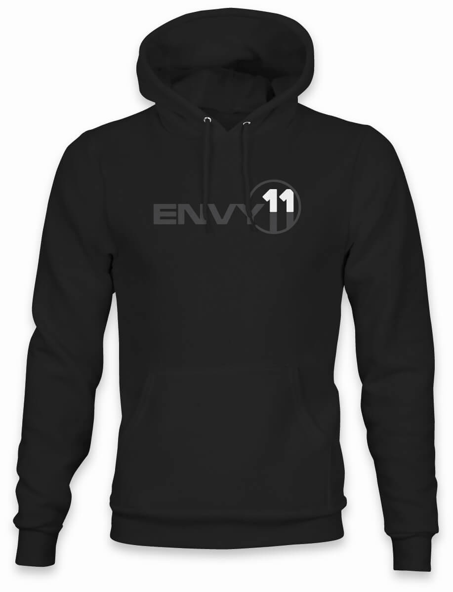 ENVY11 GREY-WHITE LOGO EVENTIDE HOODIE - BLACK - ELEVEN