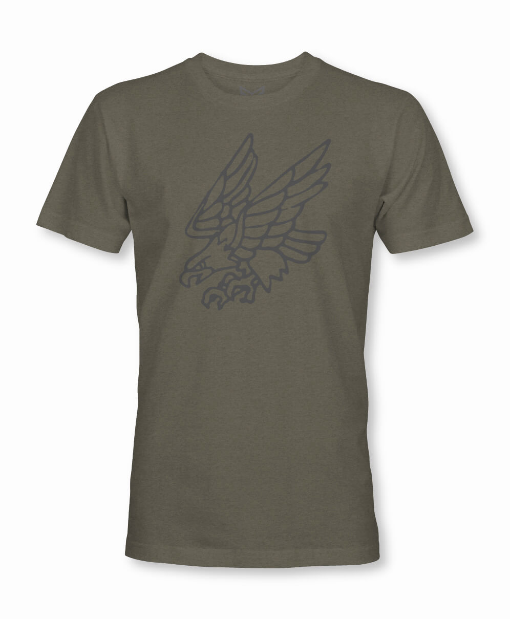 GET AFTER IT TEE - HEATHER MILITARY GREEN