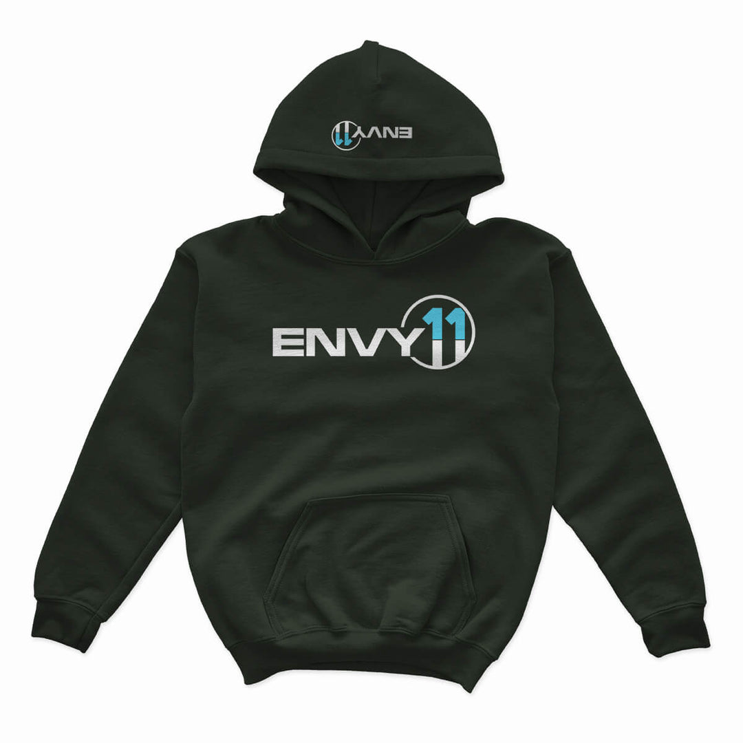 YOUTH ENVY11 WHITE·BLUE LOGO HOODIE - FOREST GREEN