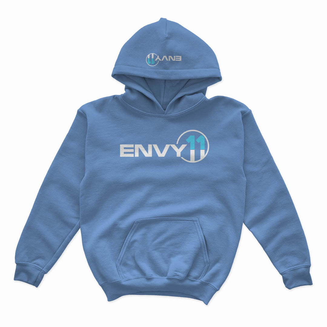 YOUTH ENVY11 WHITE·BLUE LOGO HOODIE - POWDER BLUE