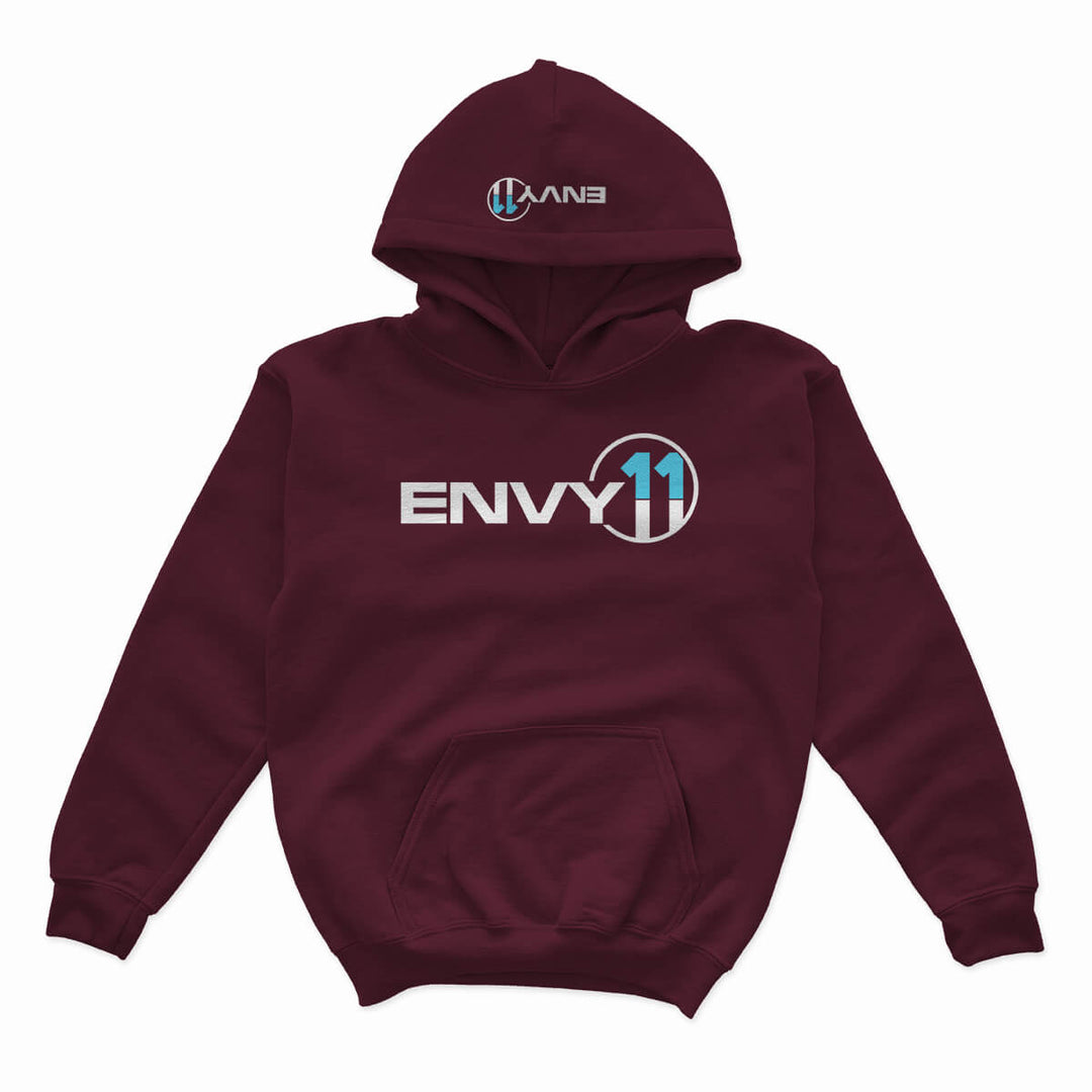 YOUTH ENVY11 WHITE·BLUE LOGO HOODIE - MAROON