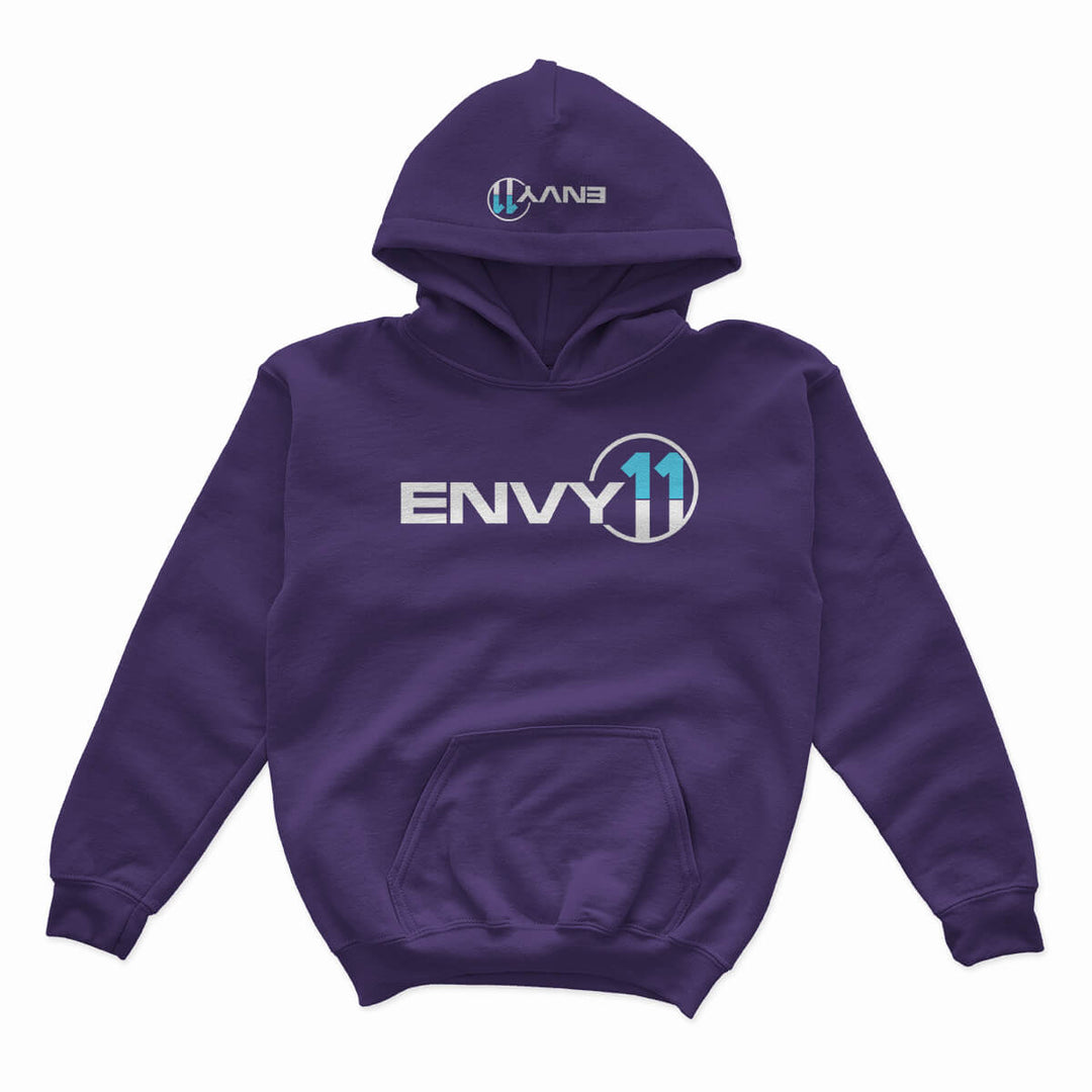 YOUTH ENVY11 WHITE·BLUE LOGO HOODIE - PURPLE