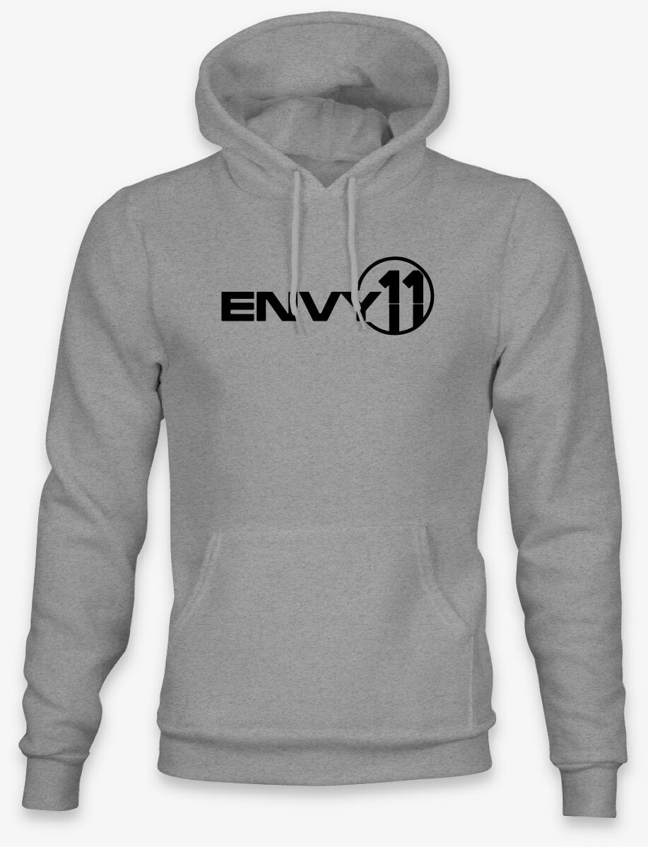 ENVY11 BLACKOUT LOGO HOODIE - HEATHER GREY